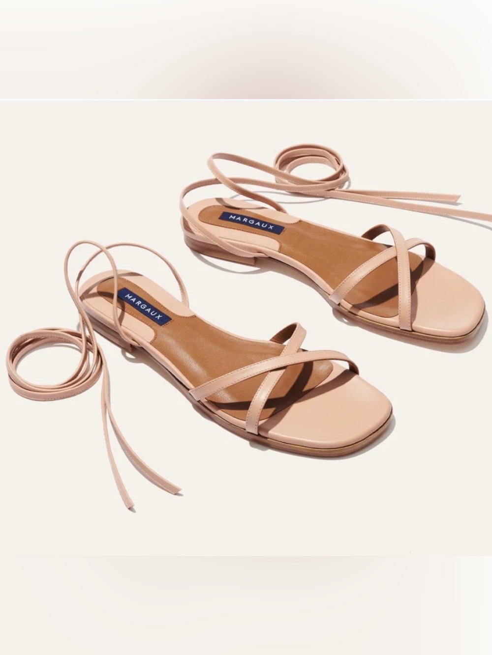 Margaux Napa Rose Lace-Up Sandals 38.5W